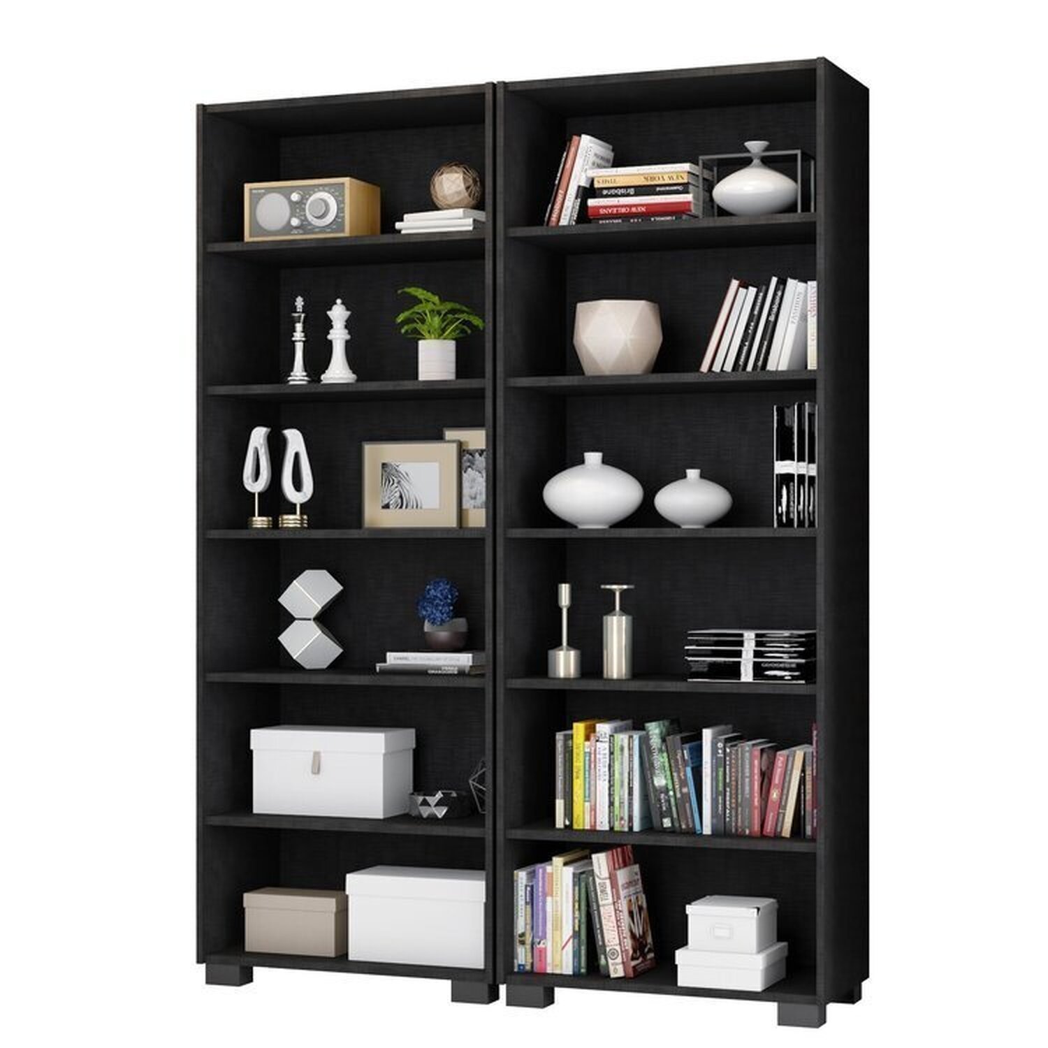  Kit 2 Estantes para Livros 5 Prateleiras 188cmx121m Office - 2