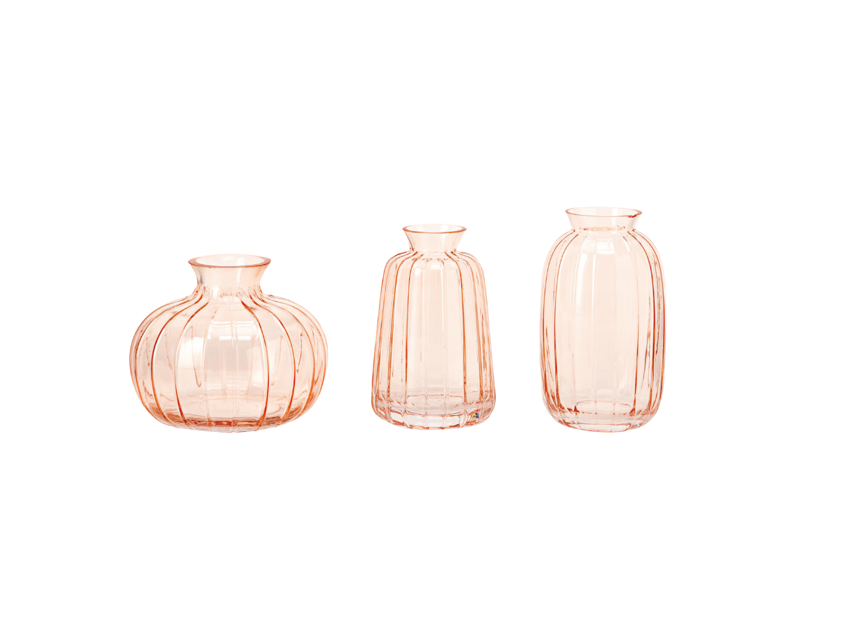 Ver imagem 1 de Trio Vaso Decorativo de Vidro Cristal Redondo Enfeite Sala