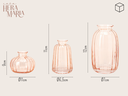 Ver imagem 2 de Trio Vaso Decorativo de Vidro Cristal Redondo Enfeite Sala