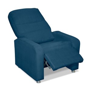 Poltrona Papai Confortável Suede Azul Marinho Sistema Reclinável e Inclinável Mecanismo Manual