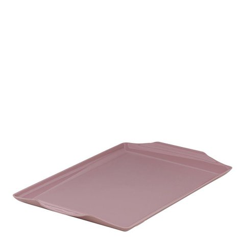 Bandeja Square Retangular 23x35 Rosé em Polipropileno Linha Tendência Vem