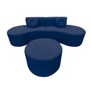 Ver imagem 3 de Sofá Modular Orgânico Monterrey 260cm + Puff Veludo Azul Marinho