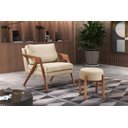 Ver imagem 2 de Poltrona Mona Luxo Madeira Maciça Castellar Móbile Linho Bege Claro