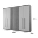 Ver imagem 4 de Guarda-Roupa 6 Portas e 4 Gavetas 100% MDF Premier Marrom/Marrome/Off White
