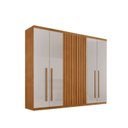 Ver imagem 2 de Guarda-Roupa 6 Portas e 4 Gavetas 100% MDF Premier Marrom/Marrome/Off White