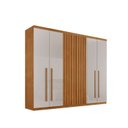 Ver imagem 2 de Guarda-Roupa 6 Portas e 4 Gavetas 100% MDF Premier Marrom/Marrome/Off White