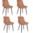 Ver imagem 1 de Conjunto com 4 Cadeiras para Sala de Jantar Tainá Marrom/Caramelo