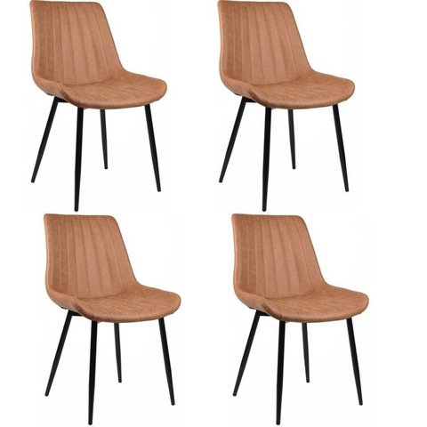 Conjunto com 4 Cadeiras para Sala de Jantar Tainá Marrom/Caramelo