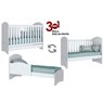 Berço Infantil Bala de Menta 3 em 1 Rústico/Branco - Henn - 3