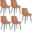 Ver imagem 1 de Conjunto com 5 Cadeiras para Sala de Jantar Tainá Marrom/Caramelo