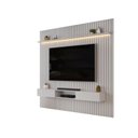 Ver imagem 5 de Painel Ripado para TV até 75 Polegadas com LED MDF 250cmx240cm Trento Cinza Bali