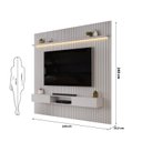 Ver imagem 4 de Painel Ripado para TV até 75 Polegadas com LED MDF 250cmx240cm Trento Cinza Bali
