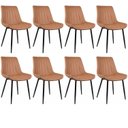 Ver imagem 1 de Conjunto com 8 Cadeiras para Sala de Jantar Tainá Marrom/Caramelo