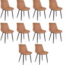 Ver imagem 1 de Conjunto com 10 Cadeiras para Sala de Jantar Tainá Marrom/Caramelo