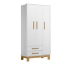 Ver imagem 5 de Kit Quarto de Bebê Q Encanto Slim com Berço Mini Cama Guarda Roupa 3 Portas e Colchão D18 130x70 Mov