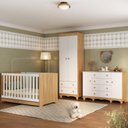 Ver imagem 1 de Quarto de Bebê Completo com Berço Americano 3 em 1 Dengo Multimóveis Mp4596 Madeirado/branco