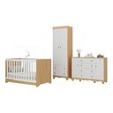 Ver imagem 2 de Quarto de Bebê Completo com Berço Americano 3 em 1 Dengo Multimóveis Mp4596 Madeirado/branco