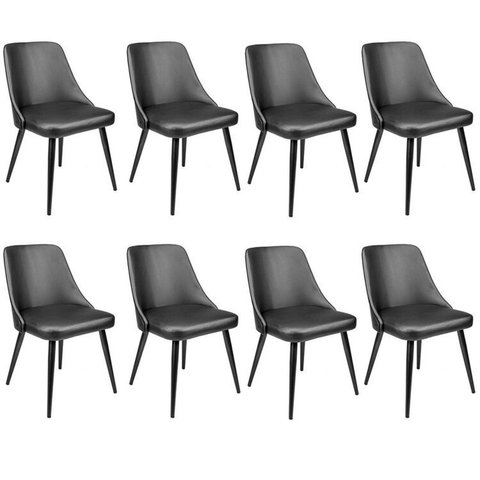 Kit com 8 Cadeiras para Sala de Jantar Bárbara Preto