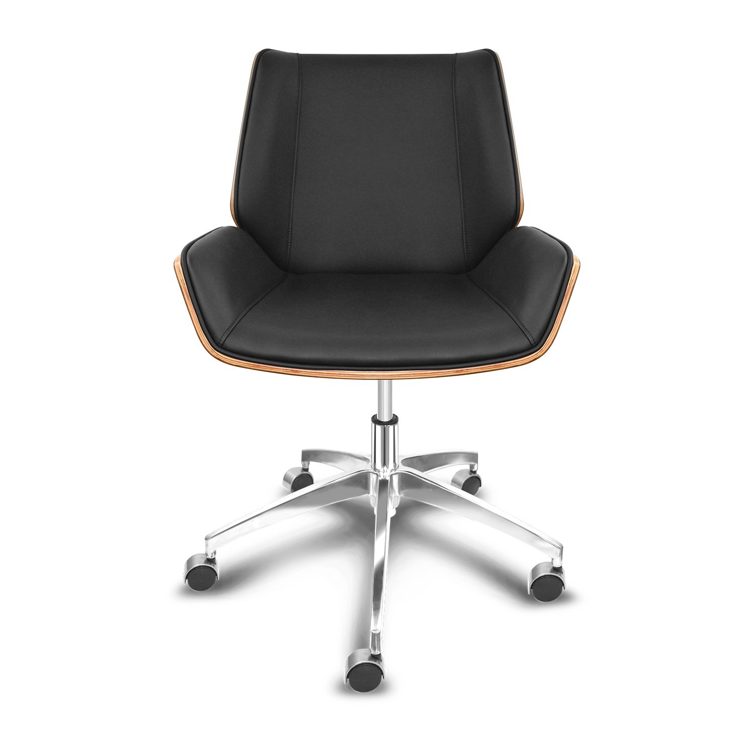 Cadeira Presidente Escritório Ergonômica Gogo Chair Go-2101 Wood Luxo - Preta - 2