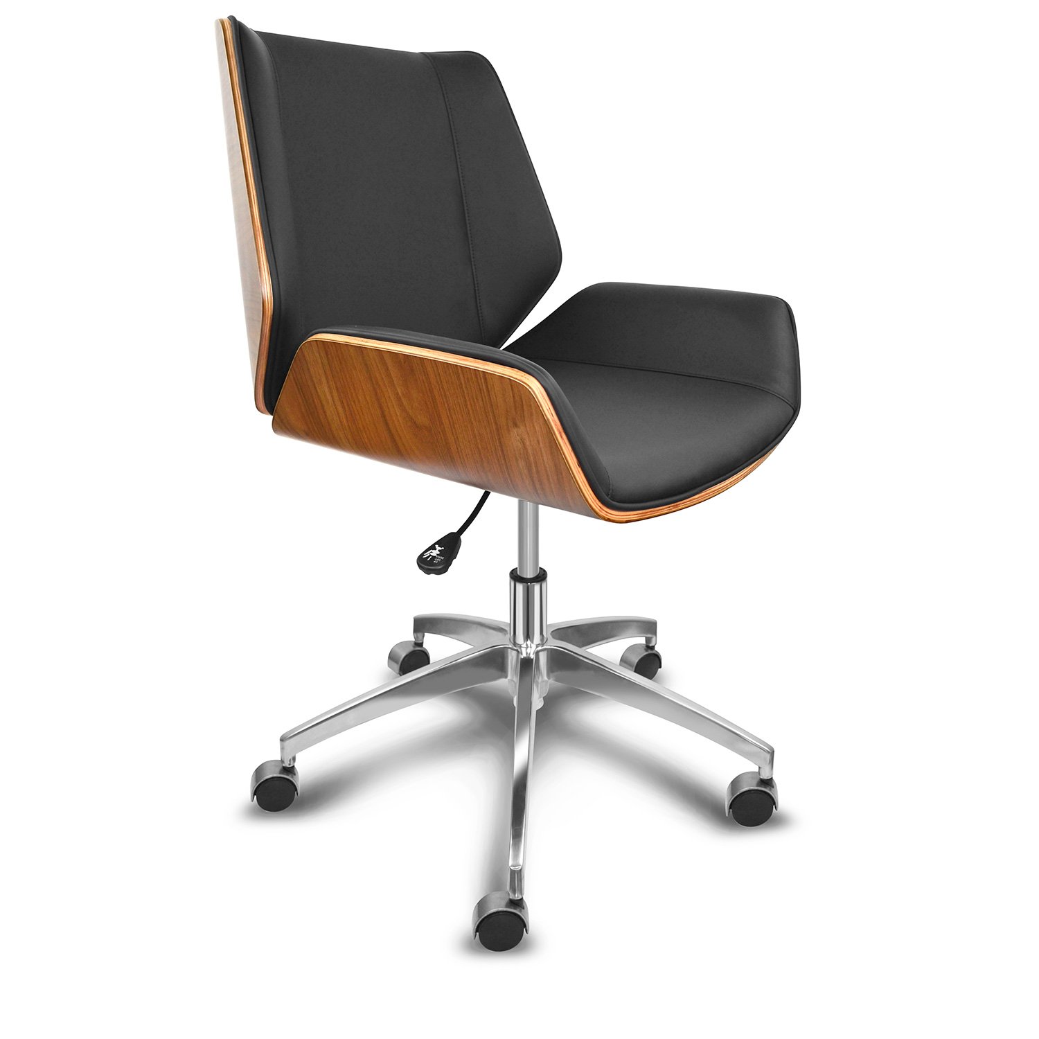 Cadeira Presidente Escritório Ergonômica Gogo Chair Go-2101 Wood Luxo - Preta