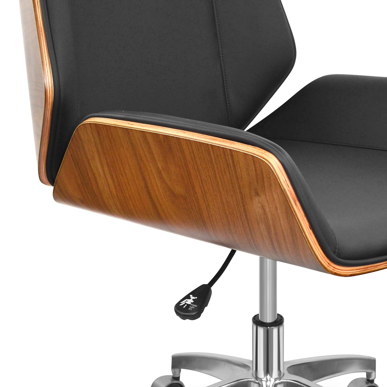 Cadeira Presidente Escritório Ergonômica Gogo Chair Go-2101 Wood Luxo - Preta - 5