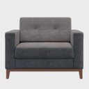 Ver imagem 4 de Poltrona Decorativa Estofada Living em Tecido Linho para Sala - Cinza