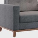 Ver imagem 2 de Poltrona Decorativa Estofada Living em Tecido Linho para Sala - Cinza