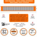 Ver imagem 2 de Rede Multiuso Zaka Volei Beach Futevolei com banda lateral Laranja 9,60m x 1m