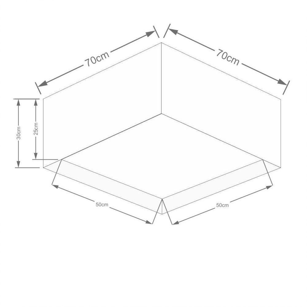 Plafon Quadrado Sl-3040 Cúpula Cor Algodão Crú - 2