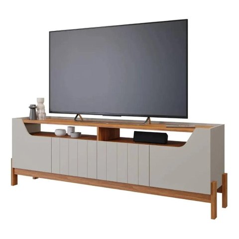 Rack Permóbili Moema para TV de 70 Polegadas Off White/Cinamomo, 180cm