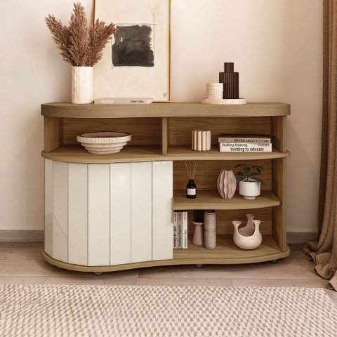 Balcão Buffet Magnum 1 Porta Flex Carvalho/off White/menta - Artely