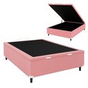 Ver imagem 2 de Base Box Baú Casal 138x188x35 Suede Galego Home Pistão a Gás - Rosa