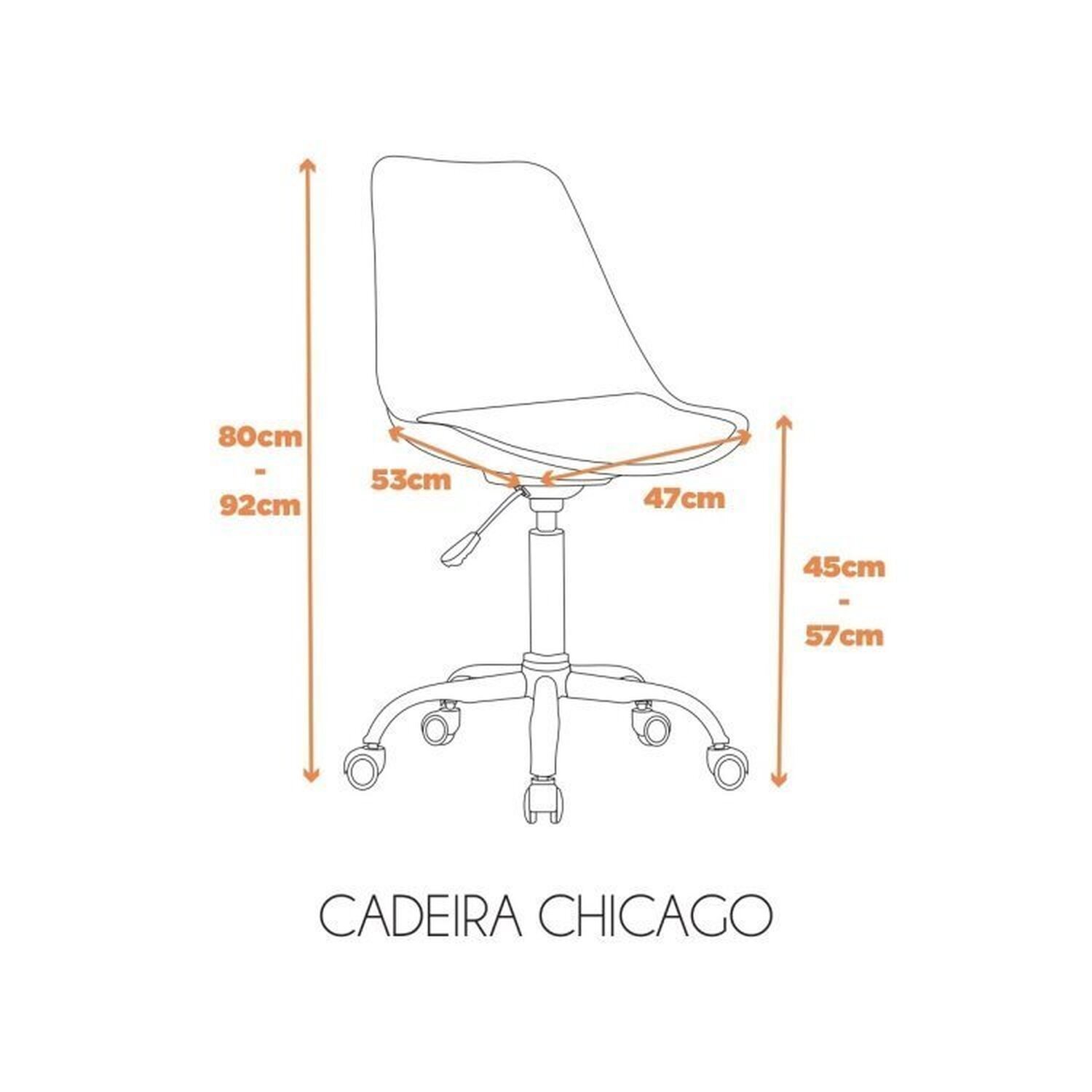 Kit 8 Cadeiras para Escritório Secretária Decorativa Eames Chicago - 4