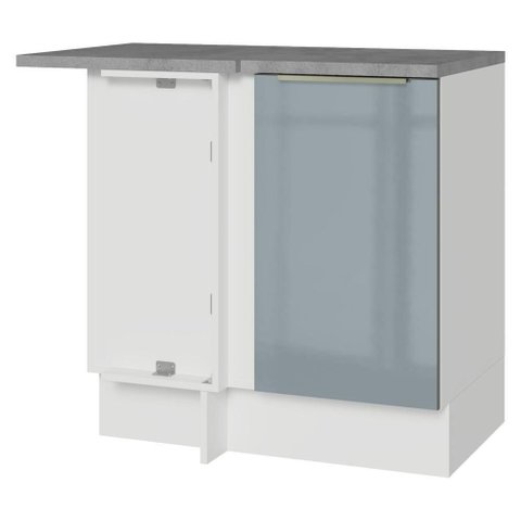 Balcão de Canto 1 Porta Branco/Cinza Lux Madesa