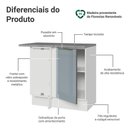 Ver imagem 3 de Balcão de Canto 1 Porta Branco/Cinza Lux Madesa