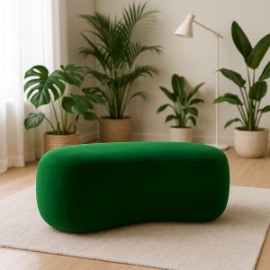 Puff Redondo Orgânico Moderno Feijão Sala Quarto Recpção Luxo 100cm