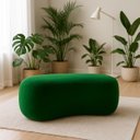 Ver imagem 1 de Puff Redondo Orgânico Moderno Feijão Sala Quarto Recpção Luxo 100cm