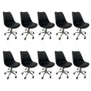 Ver imagem 1 de Kit 10 Cadeiras Escritório Secretária Decorativa Eames Chicago Preto