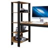 Mesa Escrivaninha Artemis Home Office com Prateleiras Cor Canela - 6