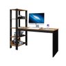 Mesa Escrivaninha Artemis Home Office com Prateleiras Cor Canela - 3