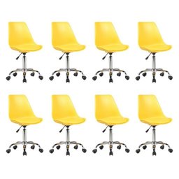 Kit 8 Cadeiras Escritório Secretária Decorativa Eames Chicago - 1
