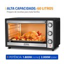Ver imagem 2 de Forno Elétrico Mondial 60 Litros Funções Assar Gratinar Aquecer 1800w Preto e Inox 220v