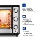 Ver imagem 5 de Forno Elétrico Mondial 60 Litros Funções Assar Gratinar Aquecer 1800w Preto e Inox 220v