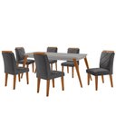 Ver imagem 2 de Mesa de Jantar Copper 180cm Tampo Mdf Vidro Canto Copo e 6 Cadeiras Melissa