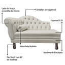 Ver imagem 5 de Recamier Sofá Esquerdo Larissa 120cm Sala Suede Marfim - Incasa Decor