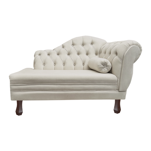 Recamier Sofá Esquerdo Larissa 120cm Sala Suede Marfim - Incasa Decor