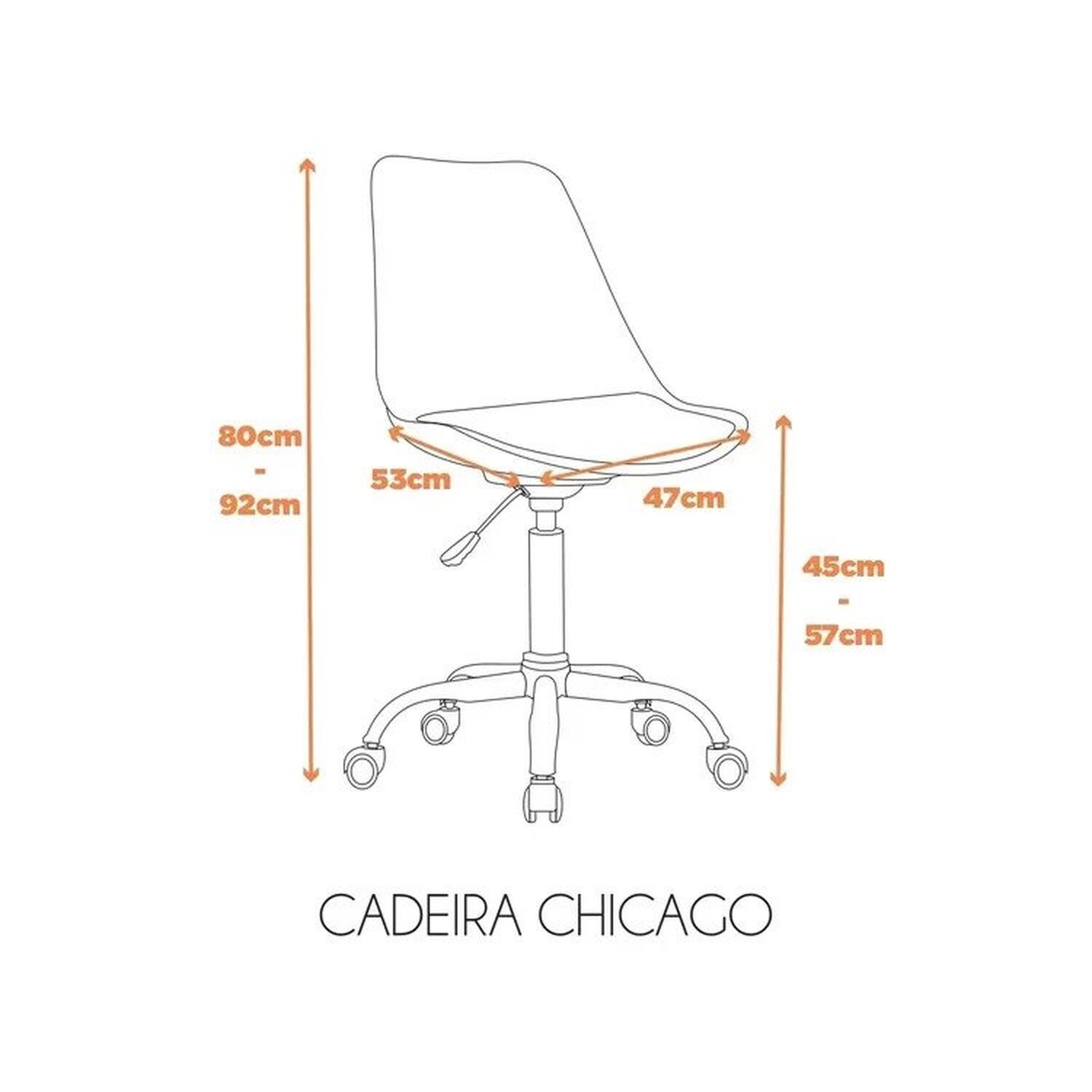 Kit 8 Cadeiras para Escritório Secretária Decorativa Eames Chicago - 4