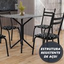 Ver imagem 4 de Conjunto Sala de Jantar Mesa Thais com 4 Cadeiras 0,70m Granito Ocre Preto Floral Artefamol