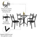 Ver imagem 3 de Conjunto Sala de Jantar Mesa Thais com 4 Cadeiras 0,70m Granito Ocre Preto Floral Artefamol