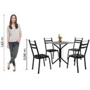 Ver imagem 7 de Conjunto Sala de Jantar Mesa Thais com 4 Cadeiras 0,70m Granito Ocre Preto Floral Artefamol